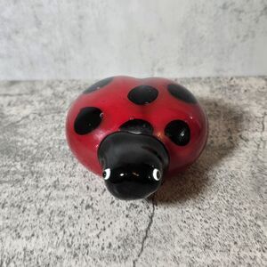 Large Red & Black Lady Bug Paperweight Art Glass Handblown Glass Miro S.R.L.
